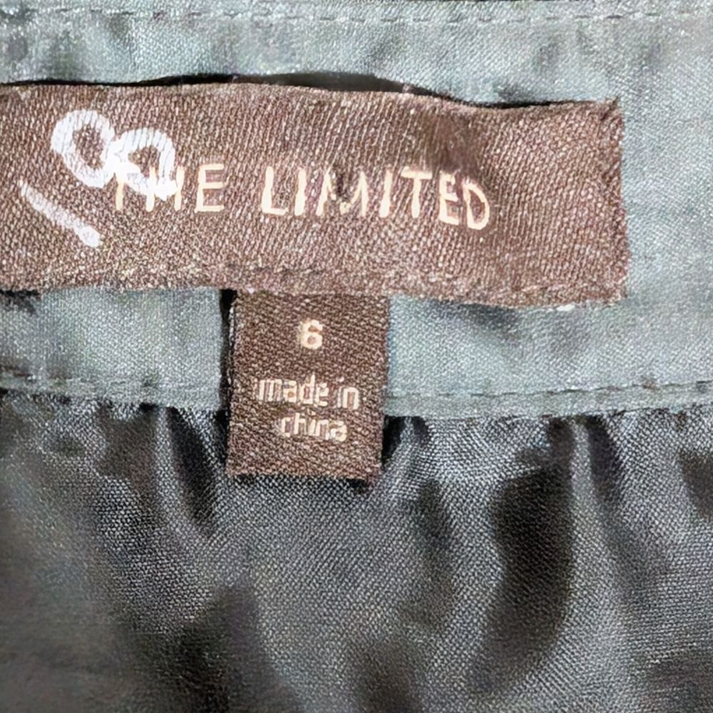 The Limited Black ruffle satin A-line mini skirt flirty whimsical fairy witchy 6 - Picture 3 of 10